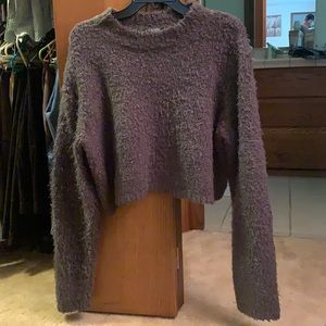 grey crop sweater